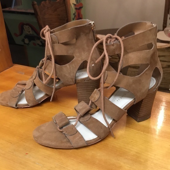 Marc Fischer brown suede tie arch zipper heel back size 6 1/2 inch heel. - Picture 3 of 11